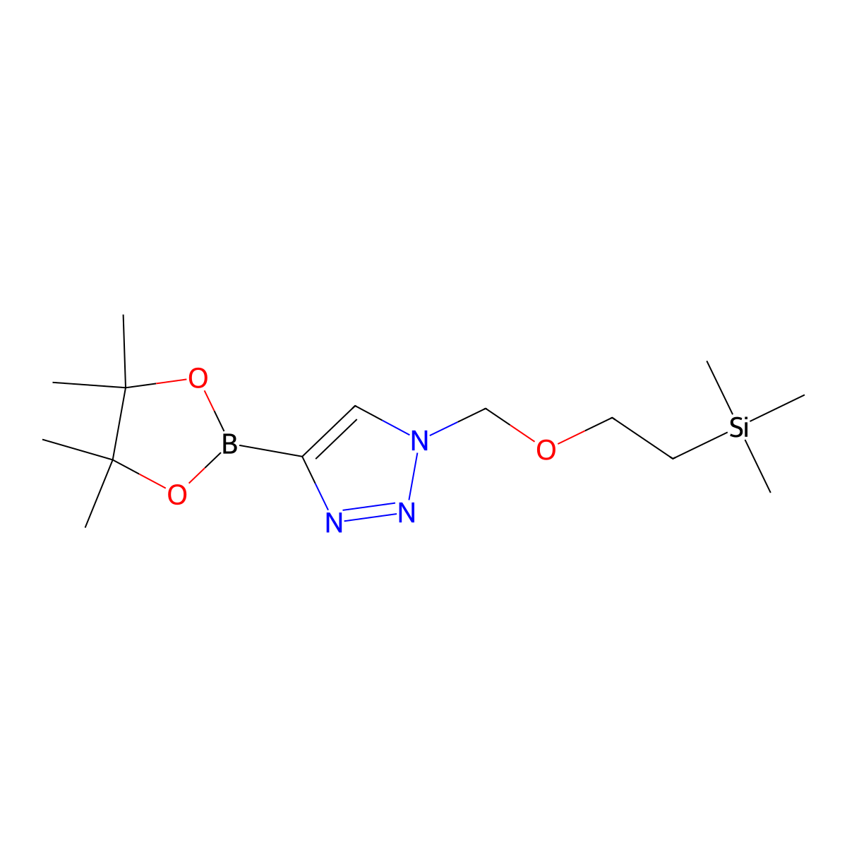 4-(4,4,5,5-tetramethyl-1,3,2-dioxaborolan-2-yl)-1-((2-(trimethylsilyl)ethoxy)methyl)-1H-1,2,3-triazole molecular structure, CAS 2710294-52-1