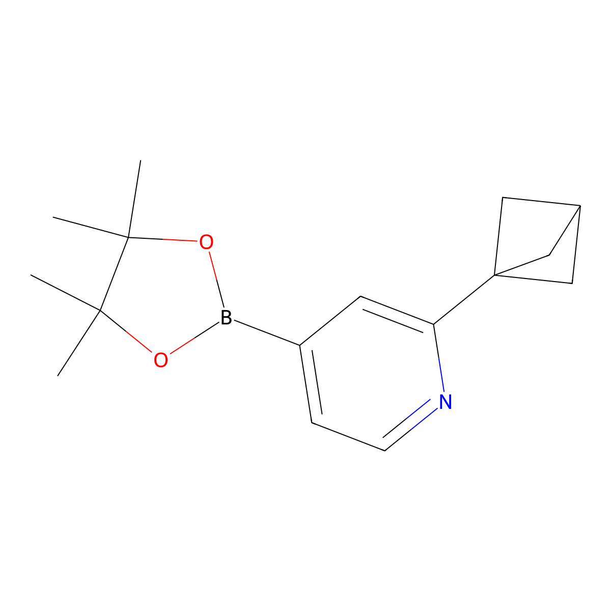 2-(Bicyclo[1.1.1]pentan-1-yl)-4-(4,4,5,5-tetramethyl-1,3,2-dioxaborolan-2-yl)pyridine molecular structure, CAS 2710295-65-9