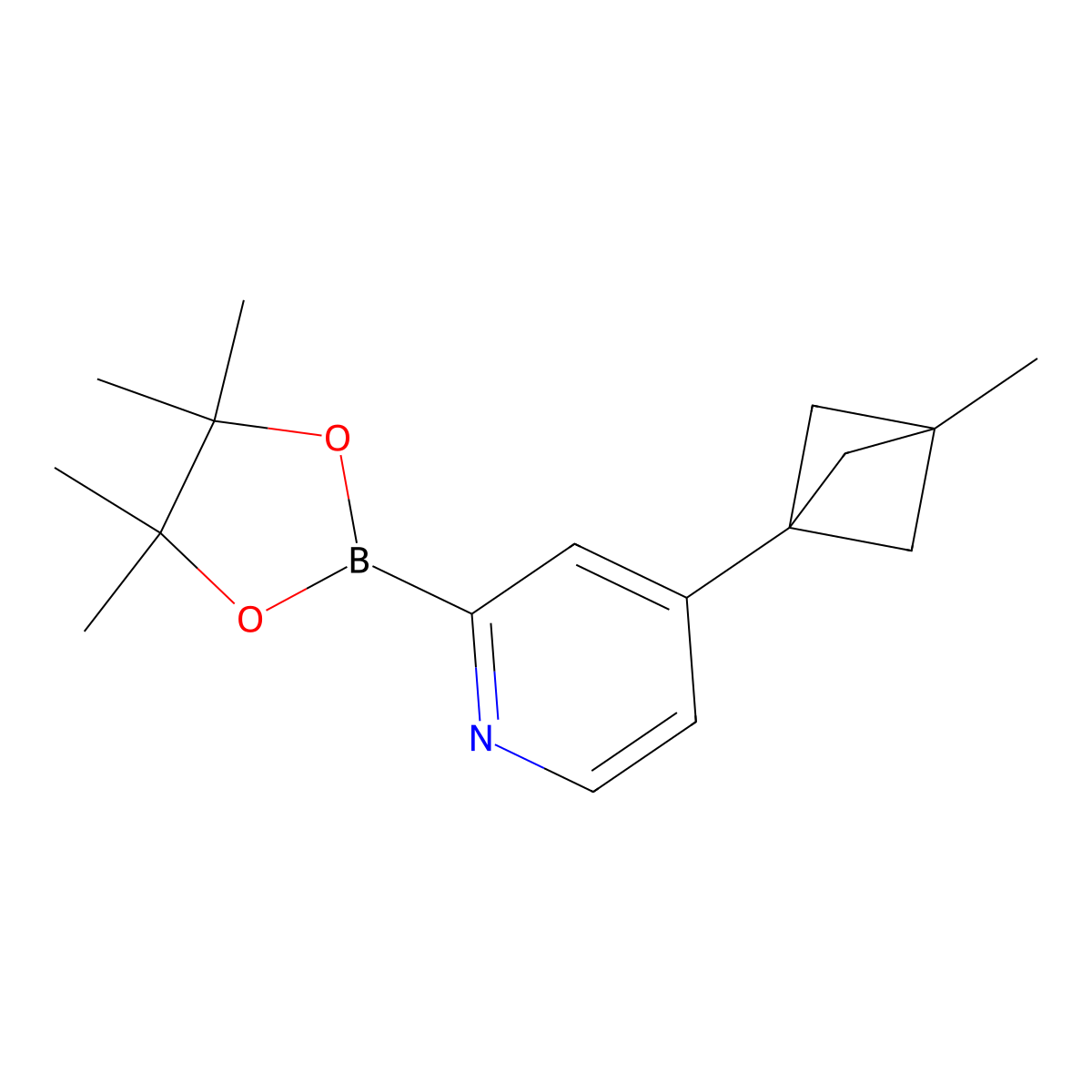4-(3-Methylbicyclo[1.1.1]pentan-1-yl)-2-(4,4,5,5-tetramethyl-1,3,2-dioxaborolan-2-yl)pyridine molecular structure, CAS 2710295-71-7
