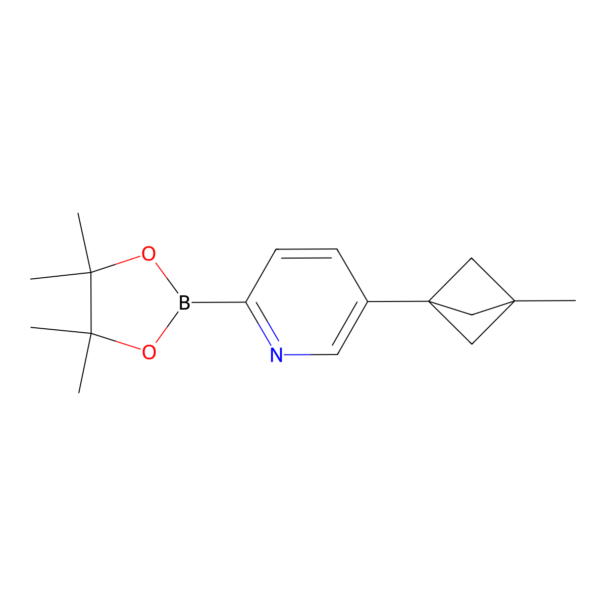 5-(3-Methylbicyclo[1.1.1]pentan-1-yl)-2-(4,4,5,5-tetramethyl-1,3,2-dioxaborolan-2-yl)pyridine molecular structure, CAS 2710295-72-8