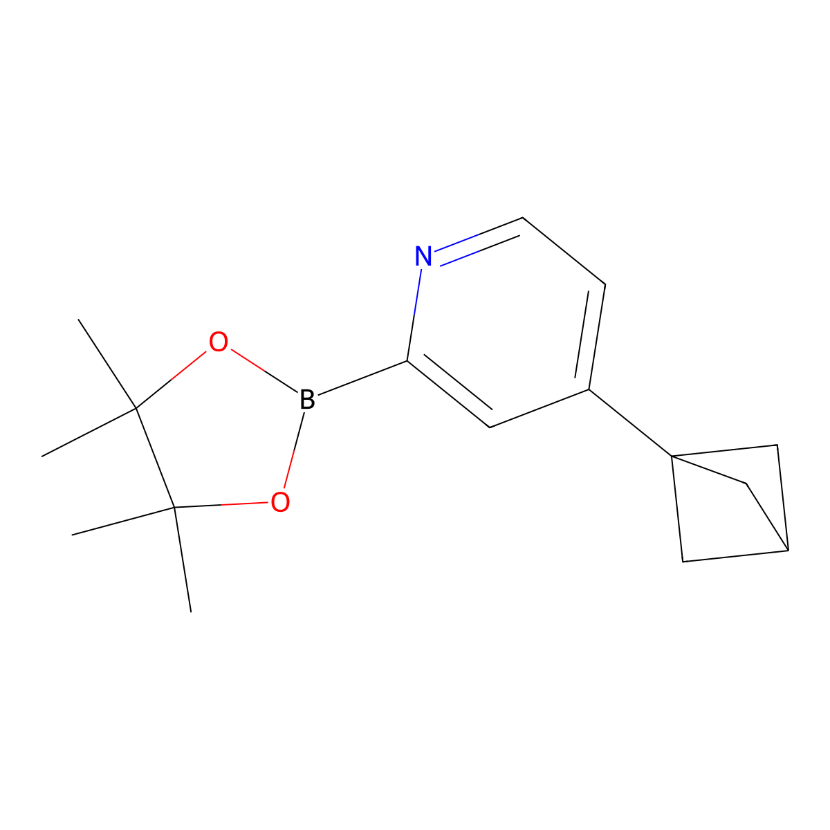 4-(Bicyclo[1.1.1]pentan-1-yl)-2-(4,4,5,5-tetramethyl-1,3,2-dioxaborolan-2-yl)pyridine molecular structure, CAS 2710295-74-0