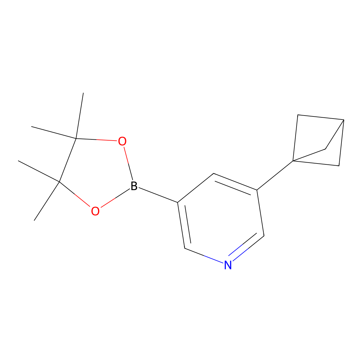 3-(Bicyclo[1.1.1]pentan-1-yl)-5-(4,4,5,5-tetramethyl-1,3,2-dioxaborolan-2-yl)pyridine molecular structure, CAS 2710295-76-2