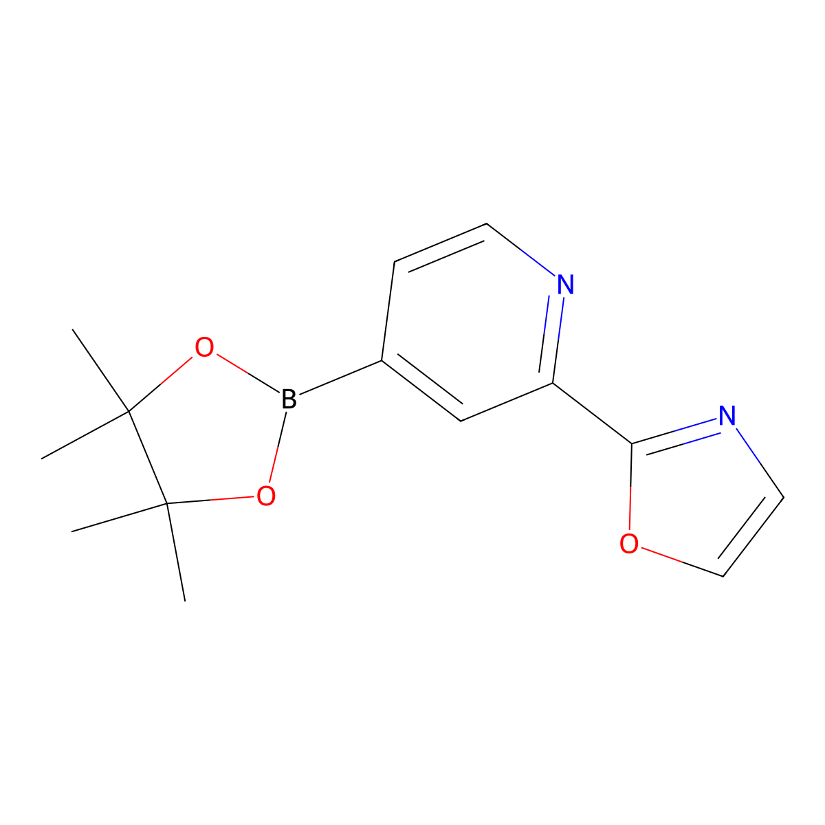 2-(4-(4,4,5,5-Tetramethyl-1,3,2-dioxaborolan-2-YL)pyridin-2-YL)oxazole molecular structure, CAS 2710296-12-9