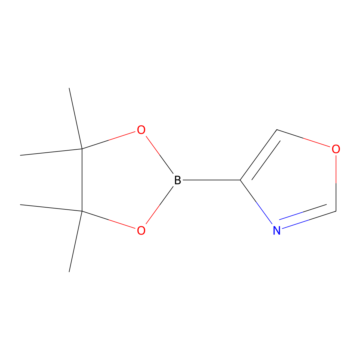 4-(4,4,5,5-Tetramethyl-1,3,2-dioxaborolan-2-yl)-1,3-oxazole molecular structure, CAS 2710297-25-7