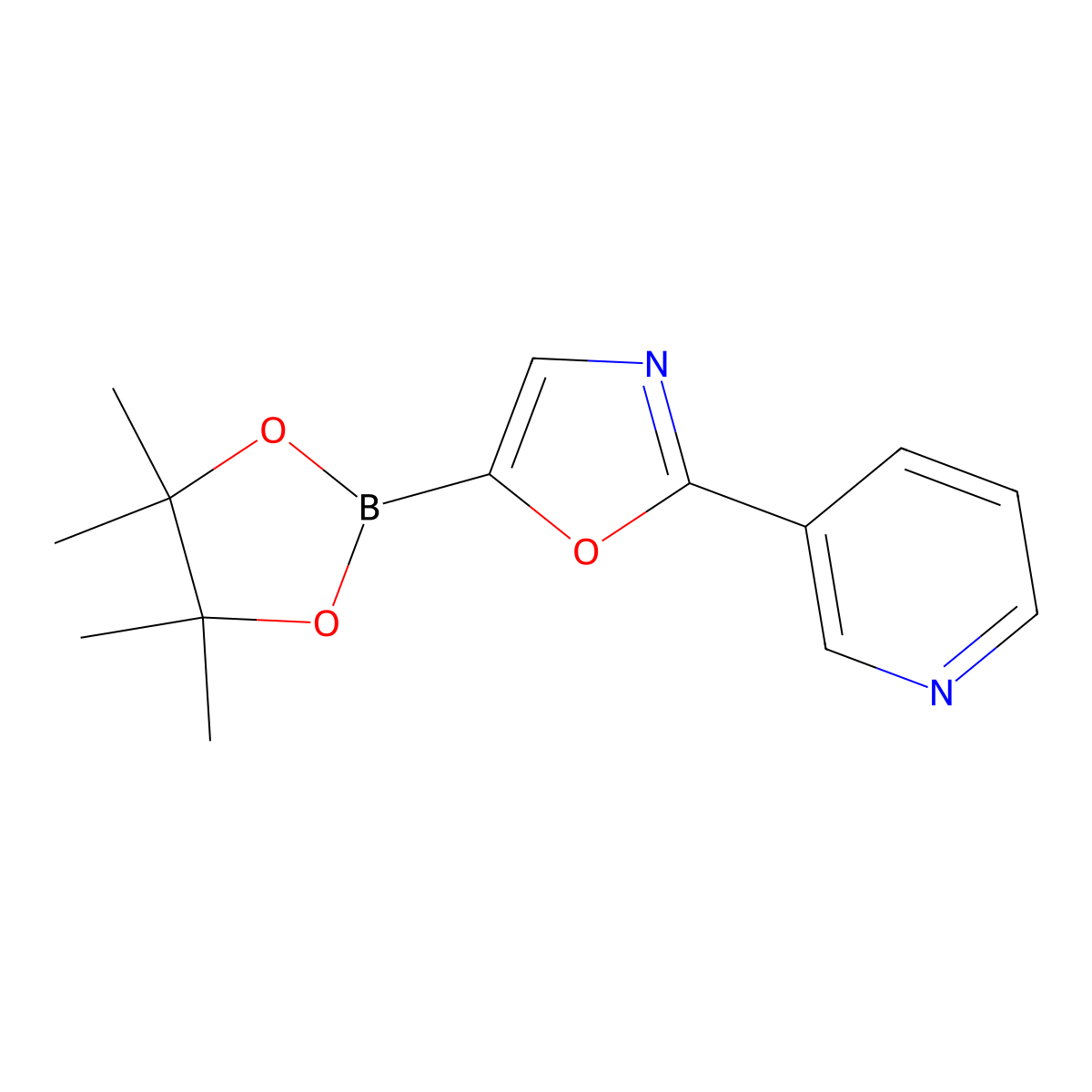 2-(Pyridin-3-yl)-5-(4,4,5,5-tetramethyl-1,3,2-dioxaborolan-2-yl)oxazole molecular structure, CAS 2710297-44-0