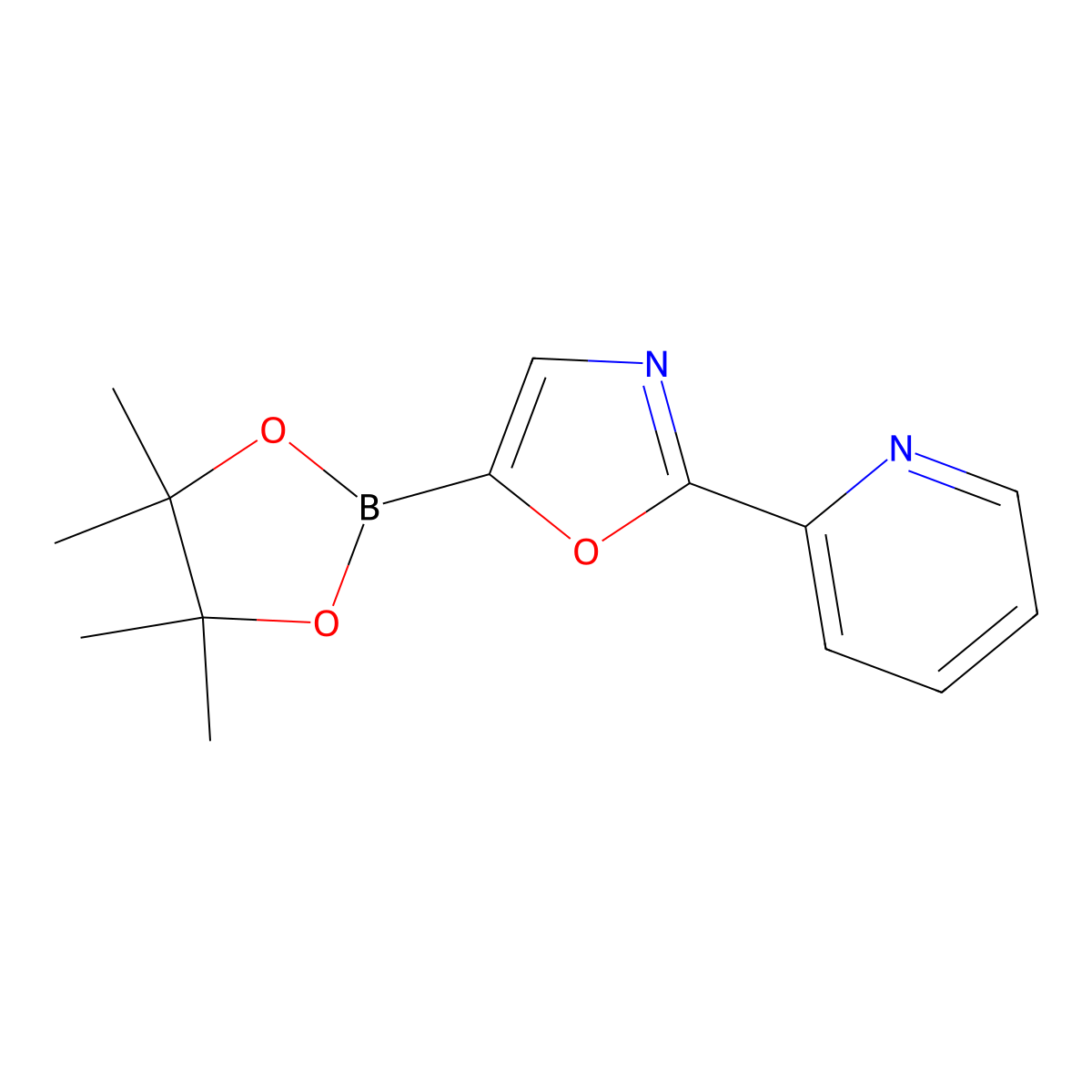 2-(Pyridin-2-yl)-5-(4,4,5,5-tetramethyl-1,3,2-dioxaborolan-2-yl)oxazole molecular structure, CAS 2710297-46-2