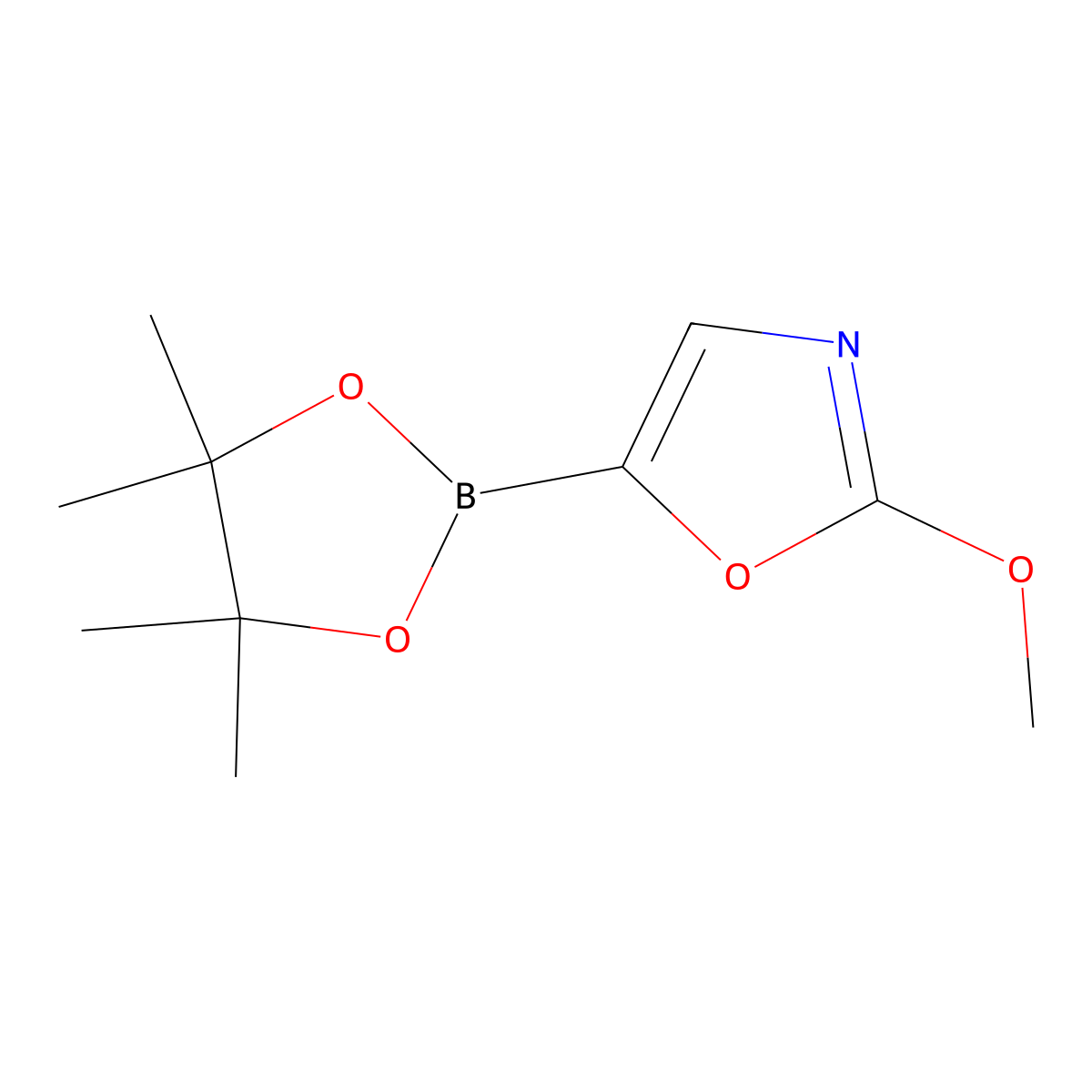 2-Methoxy-5-(4,4,5,5-tetramethyl-1,3,2-dioxaborolan-2-yl)oxazole molecular structure, CAS 2710297-52-0