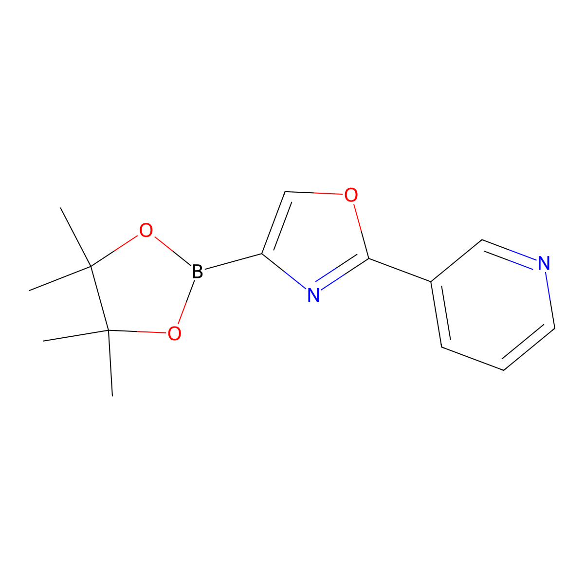 2-(Pyridin-3-yl)-4-(4,4,5,5-tetramethyl-1,3,2-dioxaborolan-2-yl)oxazole molecular structure, CAS 2710297-57-5