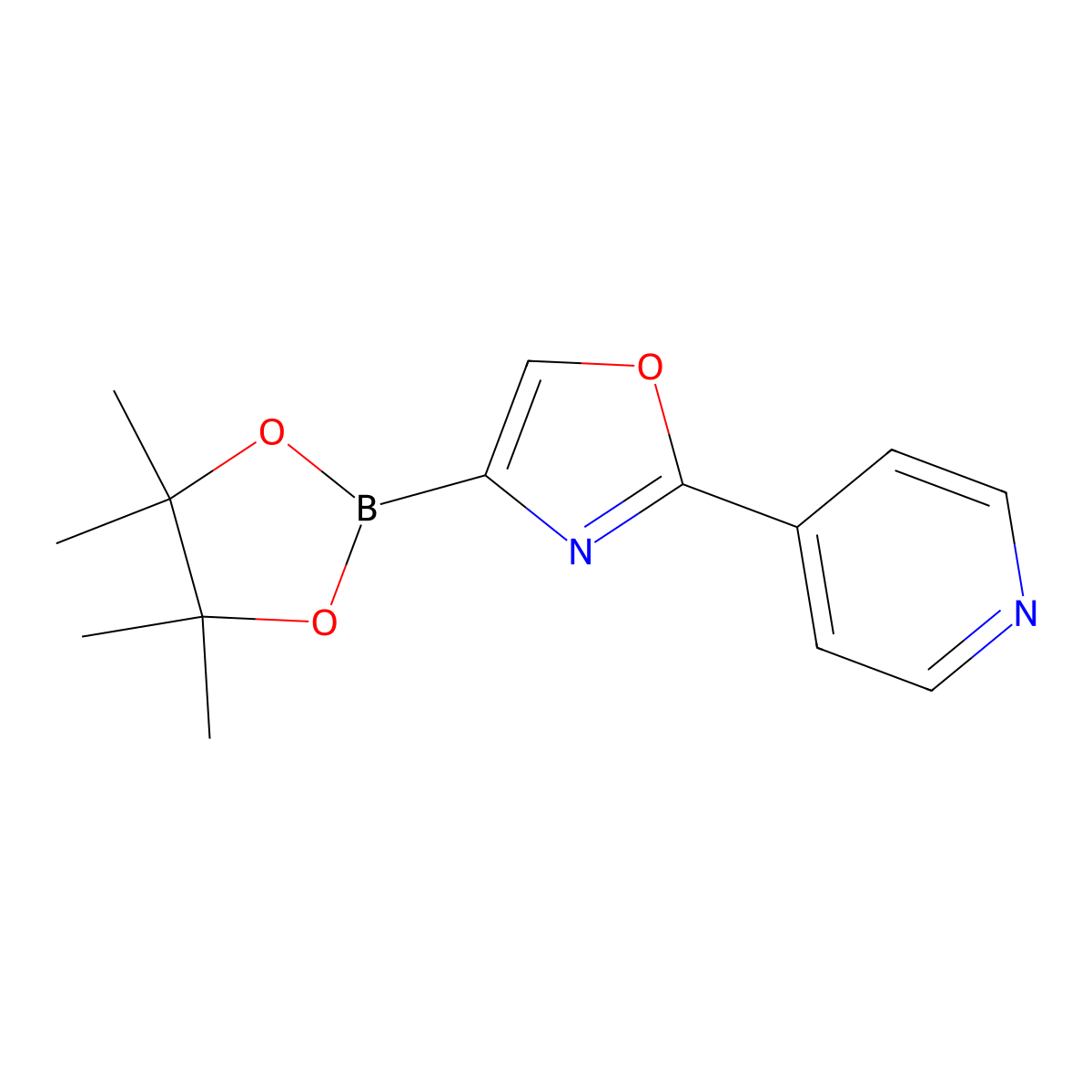 2-(Pyridin-4-yl)-4-(4,4,5,5-tetramethyl-1,3,2-dioxaborolan-2-yl)oxazole molecular structure, CAS 2710297-58-6