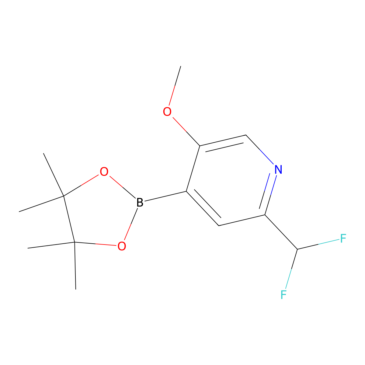 2-(Difluoromethyl)-5-methoxy-4-(4,4,5,5-tetramethyl-1,3,2-dioxaborolan-2-yl)pyridine molecular structure, CAS 2710297-78-0