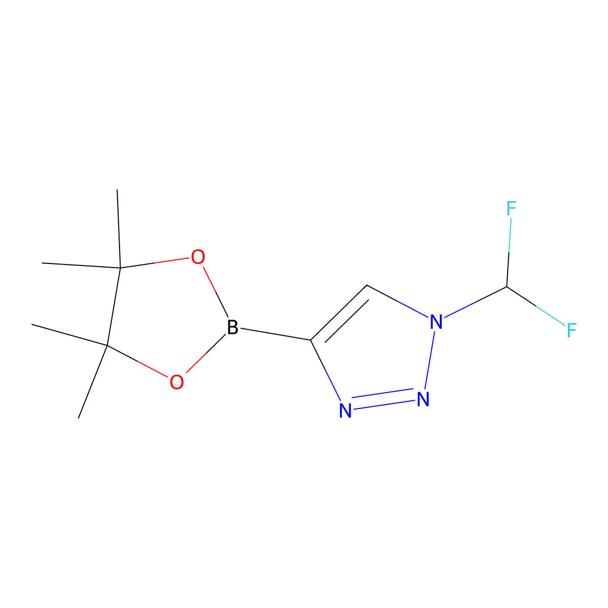 1-(difluoromethyl)-4-(4,4,5,5-tetramethyl-1,3,2-dioxaborolan-2-yl)-1H-1,2,3-triazole molecular structure, CAS 2710297-91-7