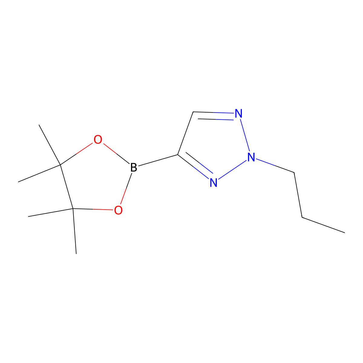 2-propyl-4-(4,4,5,5-tetramethyl-1,3,2-dioxaborolan-2-yl)-2H-1,2,3-triazole molecular structure, CAS 2710297-96-2