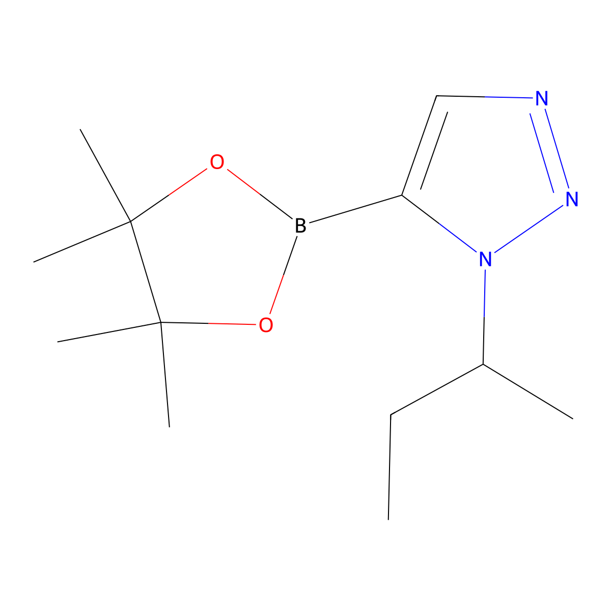 1-(sec-butyl)-5-(4,4,5,5-tetramethyl-1,3,2-dioxaborolan-2-yl)-1H-1,2,3-triazole molecular structure, CAS 2710298-12-5