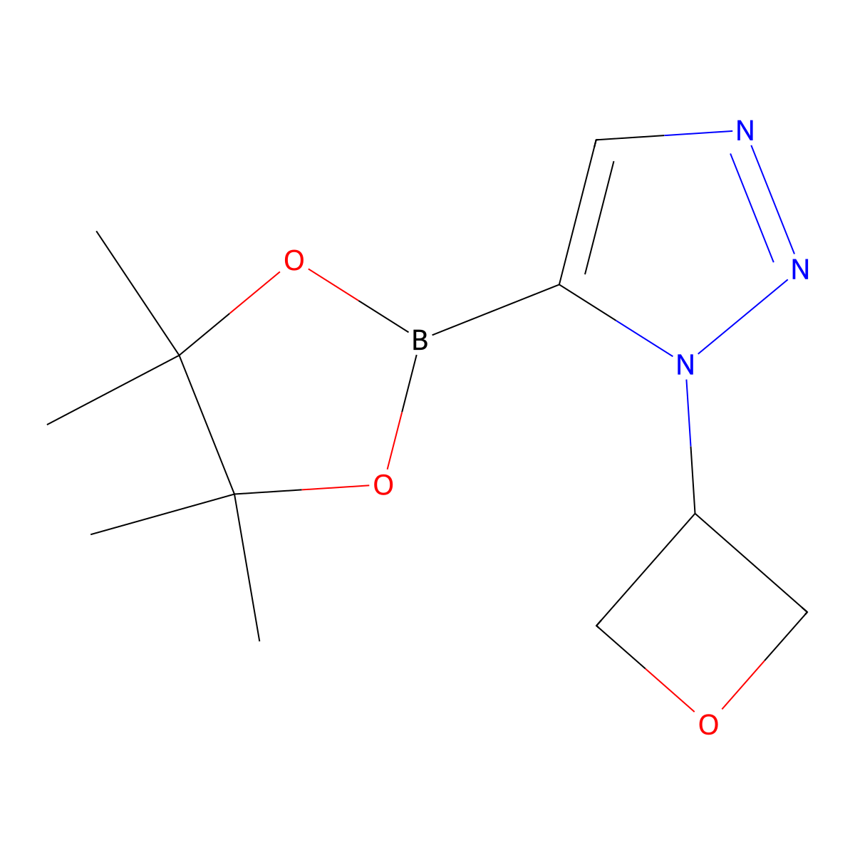 1-(Oxetan-3-yl)-5-(4,4,5,5-tetramethyl-1,3,2-dioxaborolan-2-yl)triazole molecular structure, CAS 2710298-15-8
