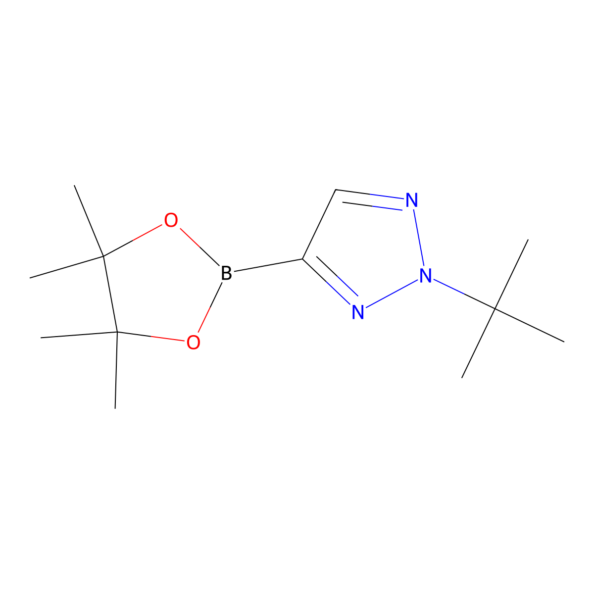2-(tert-butyl)-4-(4,4,5,5-tetramethyl-1,3,2-dioxaborolan-2-yl)-2H-1,2,3-triazole molecular structure, CAS 2710298-53-4