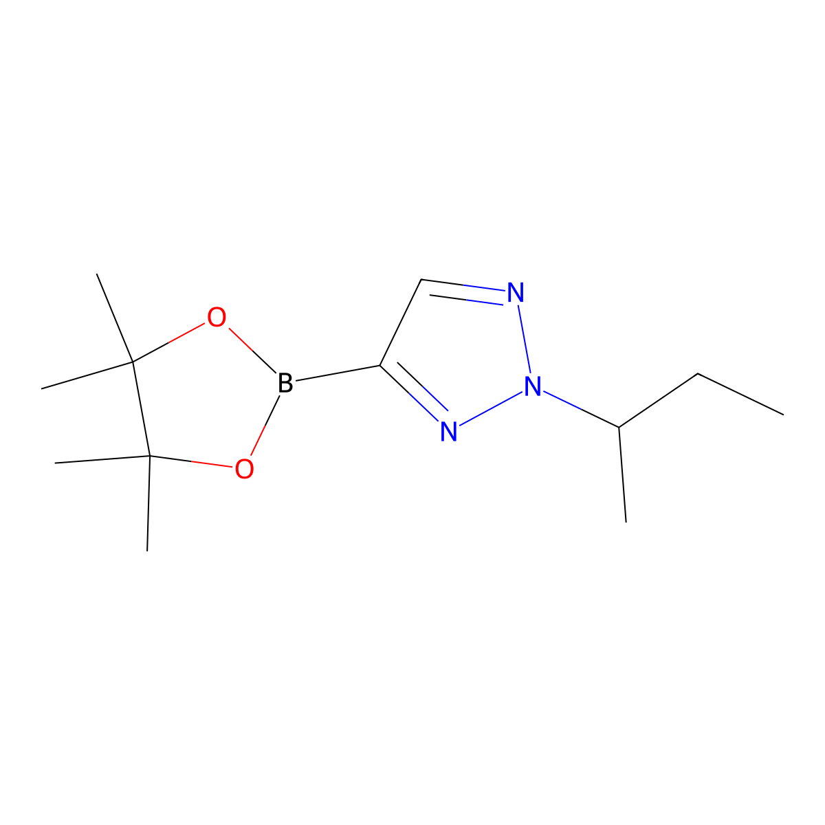 2-(sec-butyl)-4-(4,4,5,5-tetramethyl-1,3,2-dioxaborolan-2-yl)-2H-1,2,3-triazole molecular structure, CAS 2710298-54-5