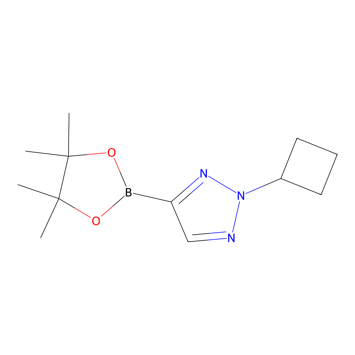 2-cyclobutyl-4-(4,4,5,5-tetramethyl-1,3,2-dioxaborolan-2-yl)-2H-1,2,3-triazole molecular structure, CAS 2710298-56-7