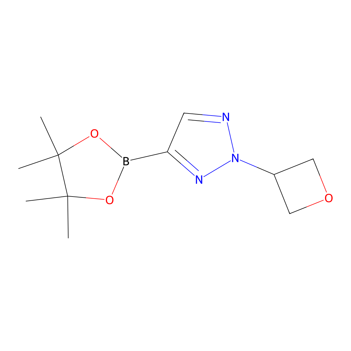 2-(Oxetan-3-yl)-4-(4,4,5,5-tetramethyl-1,3,2-dioxaborolan-2-yl)triazole molecular structure, CAS 2710298-57-8