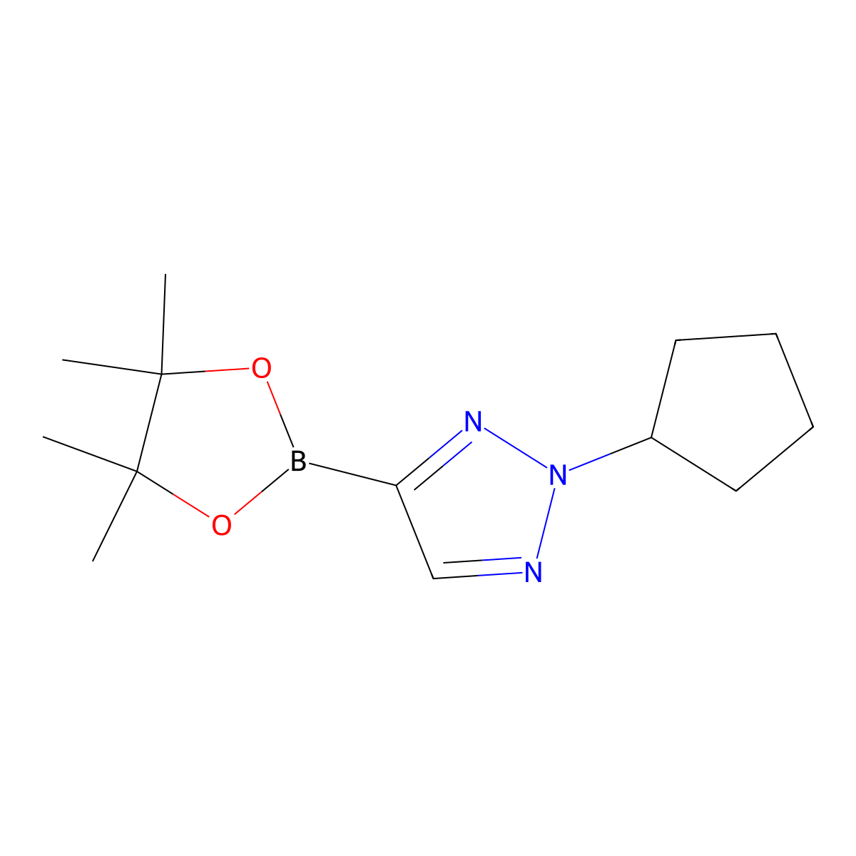 2-cyclopentyl-4-(4,4,5,5-tetramethyl-1,3,2-dioxaborolan-2-yl)-2H-1,2,3-triazole molecular structure, CAS 2710298-58-9