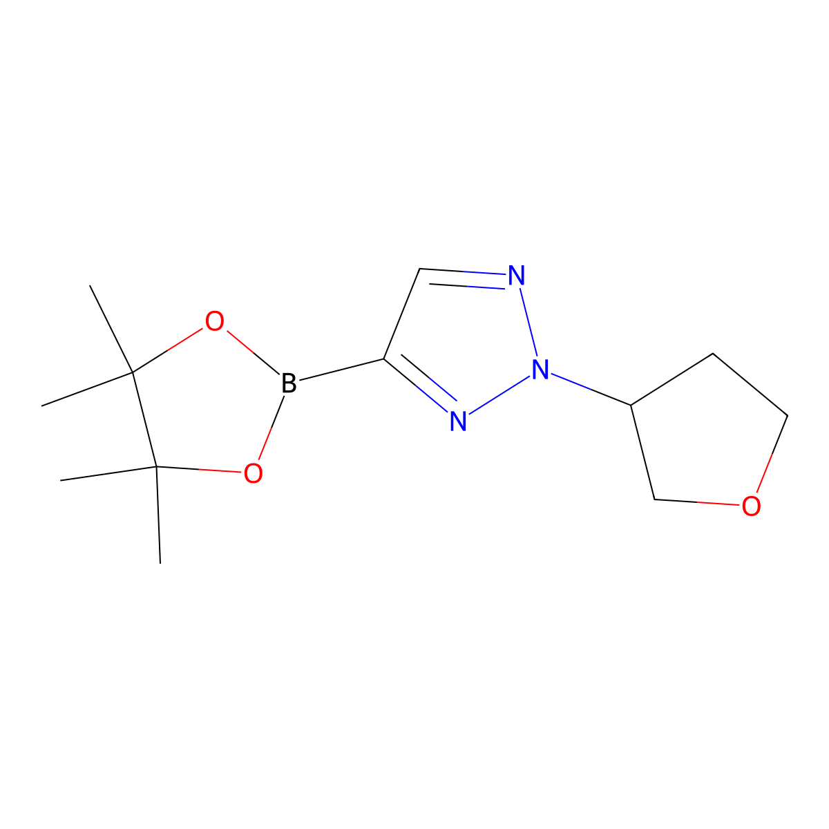 2-(Tetrahydrofuran-3-yl)-2H-1,2,3-triazole-4-boronic Acid Pinacol Ester molecular structure, CAS 2710298-60-3