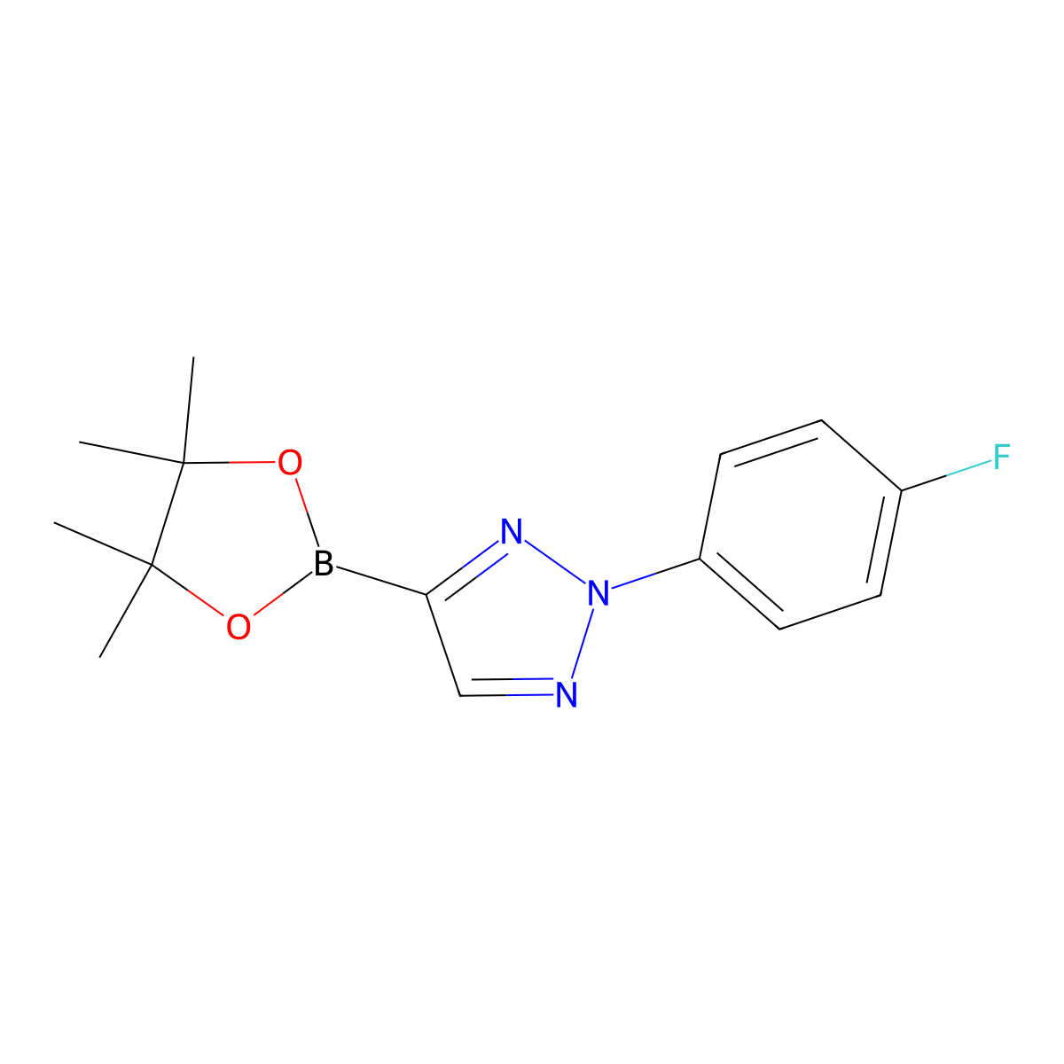 2-(4-fluorophenyl)-4-(4,4,5,5-tetramethyl-1,3,2-dioxaborolan-2-yl)-2H-1,2,3-triazole molecular structure, CAS 2710298-63-6