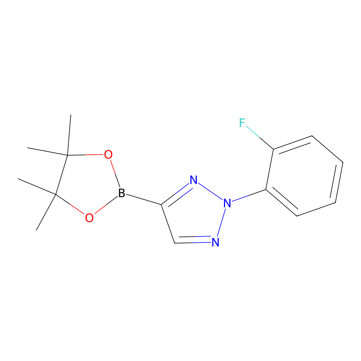 2-(2-fluorophenyl)-4-(4,4,5,5-tetramethyl-1,3,2-dioxaborolan-2-yl)-2H-1,2,3-triazole molecular structure, CAS 2710298-65-8