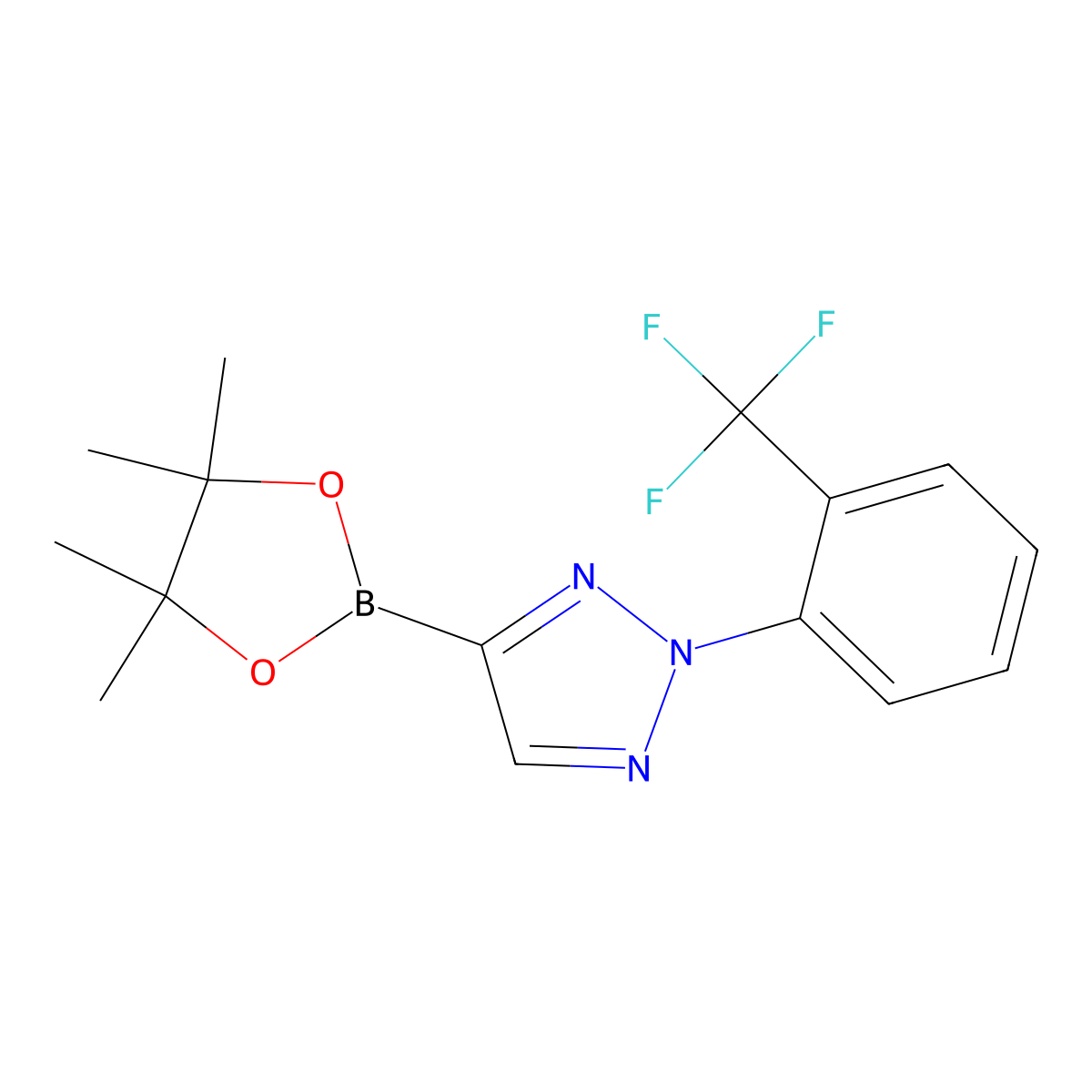 4-(4,4,5,5-tetramethyl-1,3,2-dioxaborolan-2-yl)-2-(2-(trifluoromethyl)phenyl)-2H-1,2,3-triazole molecular structure, CAS 2710298-66-9