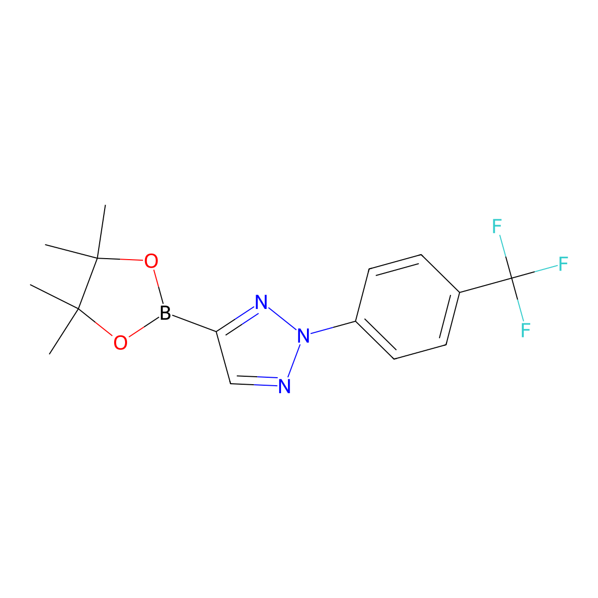 4-(4,4,5,5-tetramethyl-1,3,2-dioxaborolan-2-yl)-2-(4-(trifluoromethyl)phenyl)-2H-1,2,3-triazole molecular structure, CAS 2710298-68-1