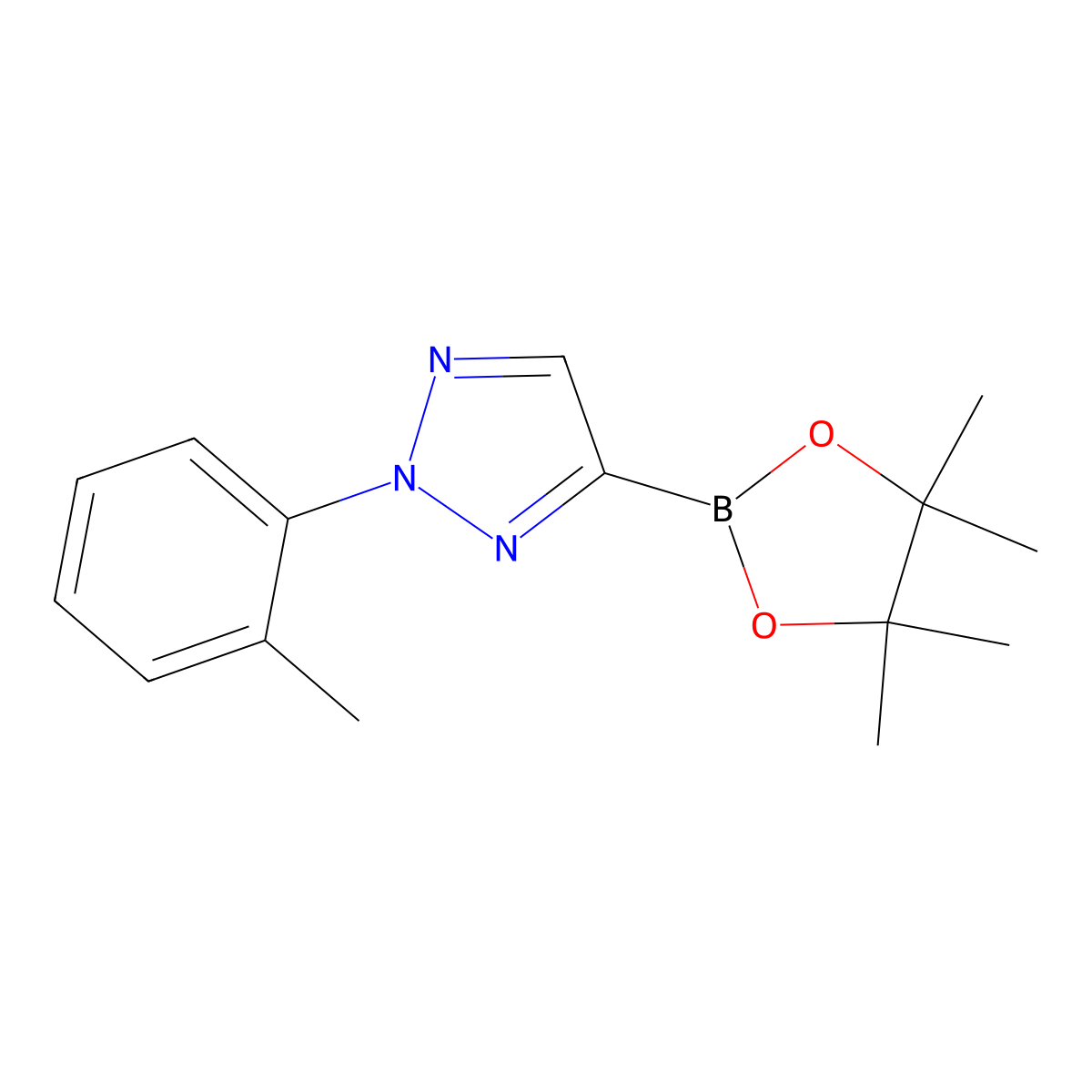 4-(4,4,5,5-tetramethyl-1,3,2-dioxaborolan-2-yl)-2-(o-tolyl)-2H-1,2,3-triazole molecular structure, CAS 2710298-69-2