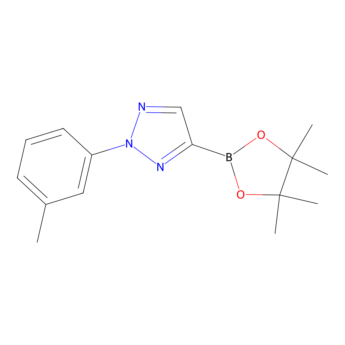 4-(4,4,5,5-tetramethyl-1,3,2-dioxaborolan-2-yl)-2-(m-tolyl)-2H-1,2,3-triazole molecular structure, CAS 2710298-70-5
