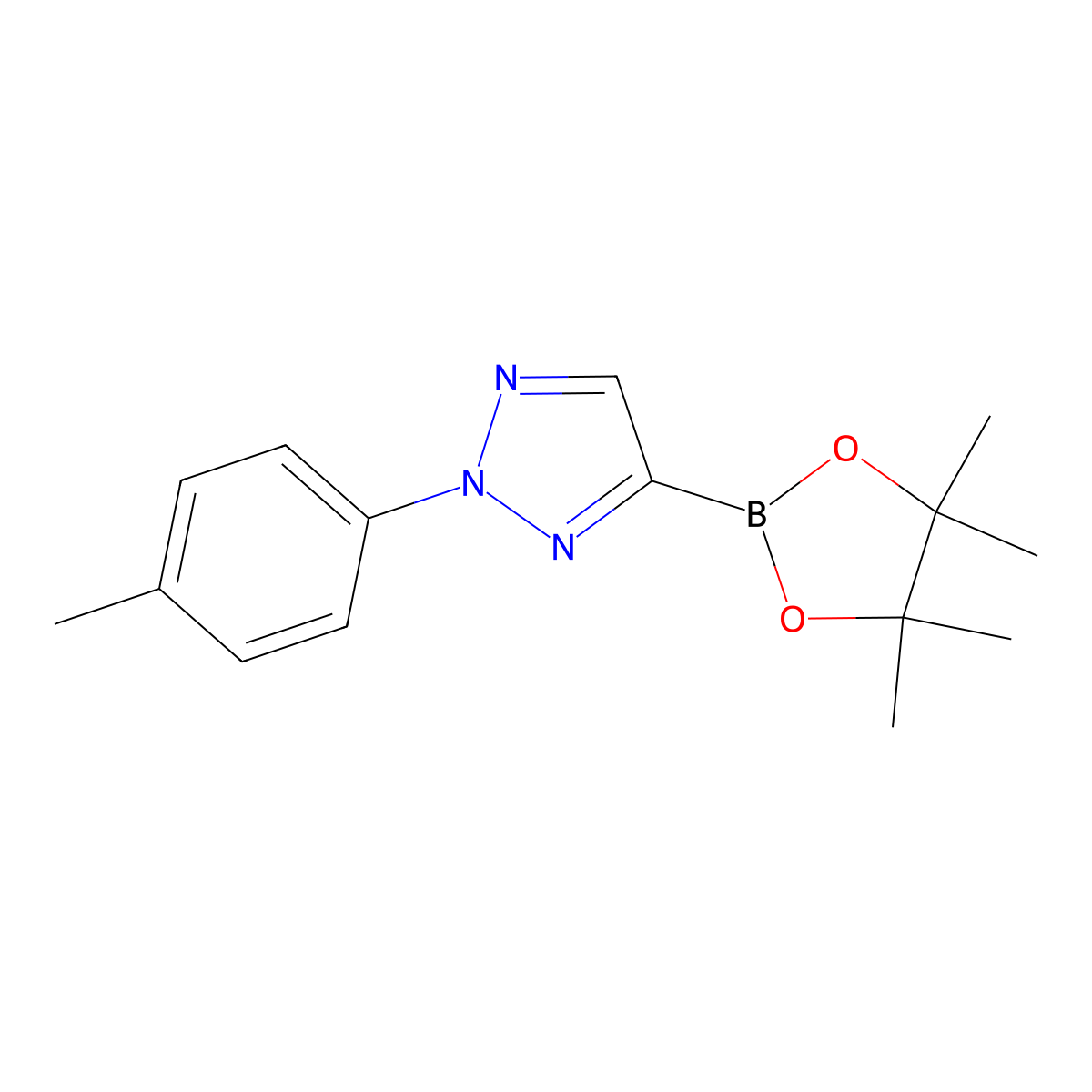 4-(4,4,5,5-tetramethyl-1,3,2-dioxaborolan-2-yl)-2-(p-tolyl)-2H-1,2,3-triazole molecular structure, CAS 2710298-71-6