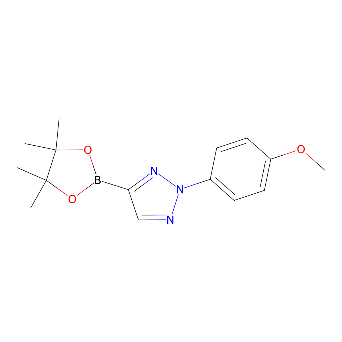 2-(4-methoxyphenyl)-4-(4,4,5,5-tetramethyl-1,3,2-dioxaborolan-2-yl)-2H-1,2,3-triazole molecular structure, CAS 2710298-74-9