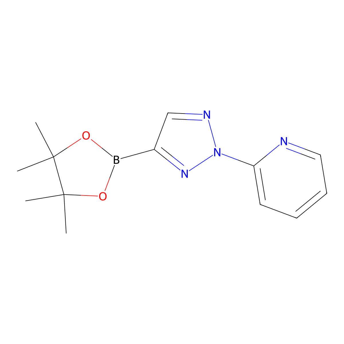 2-(4-(4,4,5,5-tetramethyl-1,3,2-dioxaborolan-2-yl)-2H-1,2,3-triazol-2-yl)pyridine molecular structure, CAS 2710298-75-0