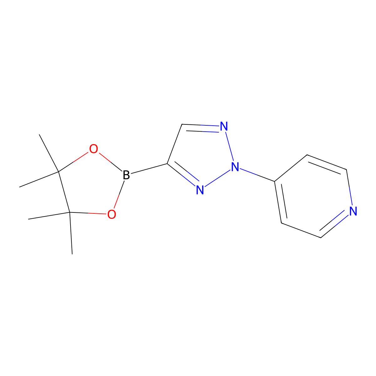 4-(4-(4,4,5,5-tetramethyl-1,3,2-dioxaborolan-2-yl)-2H-1,2,3-triazol-2-yl)pyridine molecular structure, CAS 2710298-77-2