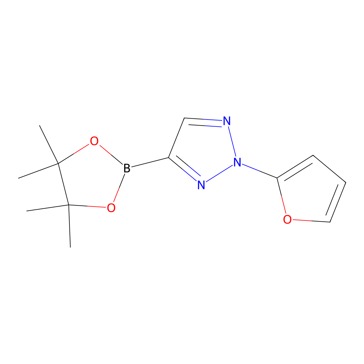 2-(furan-2-yl)-4-(4,4,5,5-tetramethyl-1,3,2-dioxaborolan-2-yl)-2H-1,2,3-triazole molecular structure, CAS 2710298-89-6