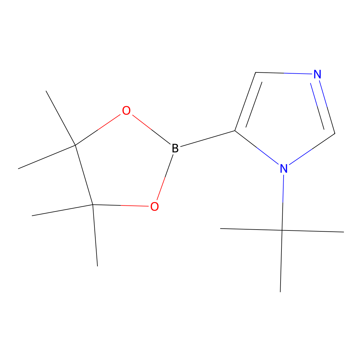 1-(tert-butyl)-5-(4,4,5,5-tetramethyl-1,3,2-dioxaborolan-2-yl)-1H-imidazole molecular structure, CAS 2710298-97-6