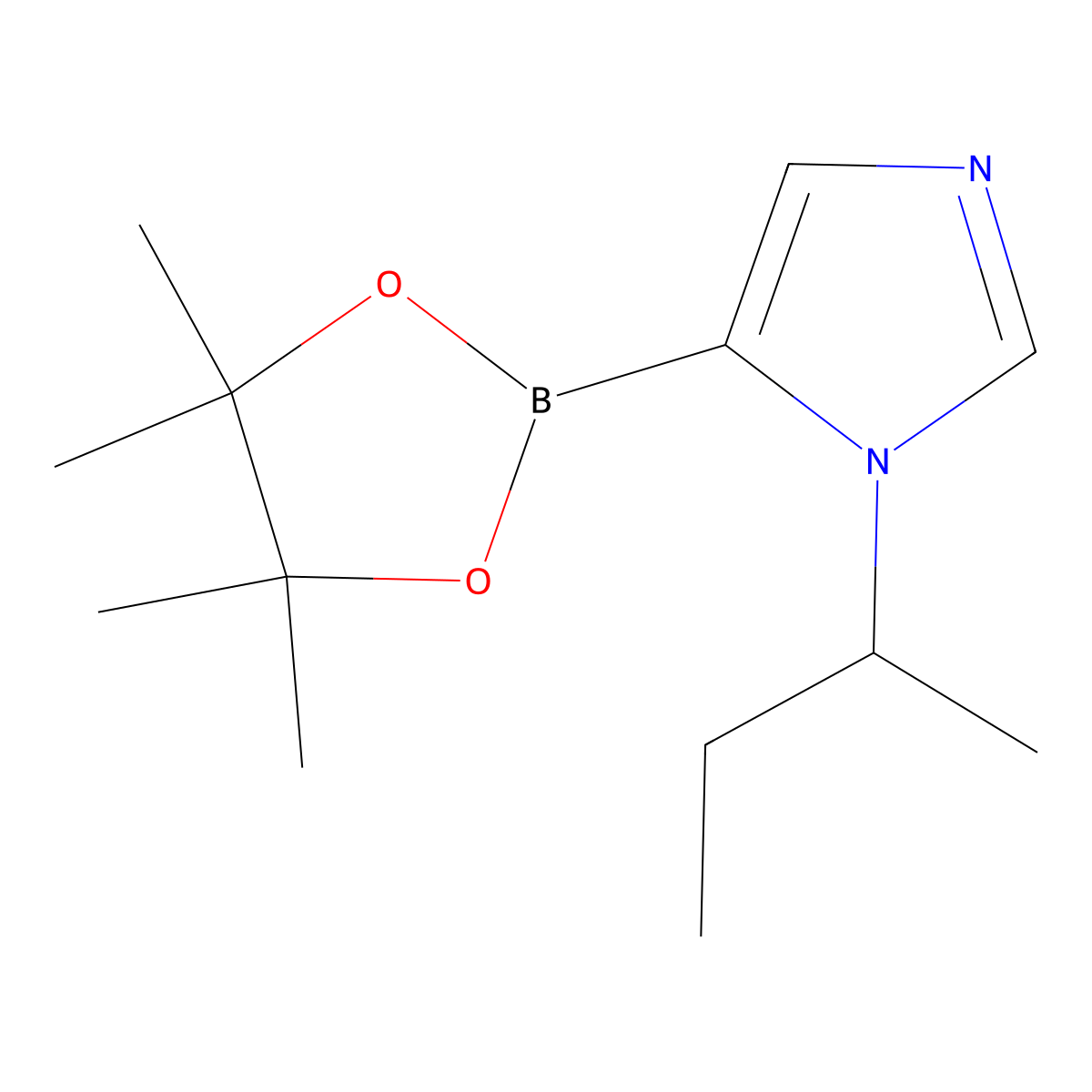 1-(sec-butyl)-5-(4,4,5,5-tetramethyl-1,3,2-dioxaborolan-2-yl)-1H-imidazole molecular structure, CAS 2710299-06-0