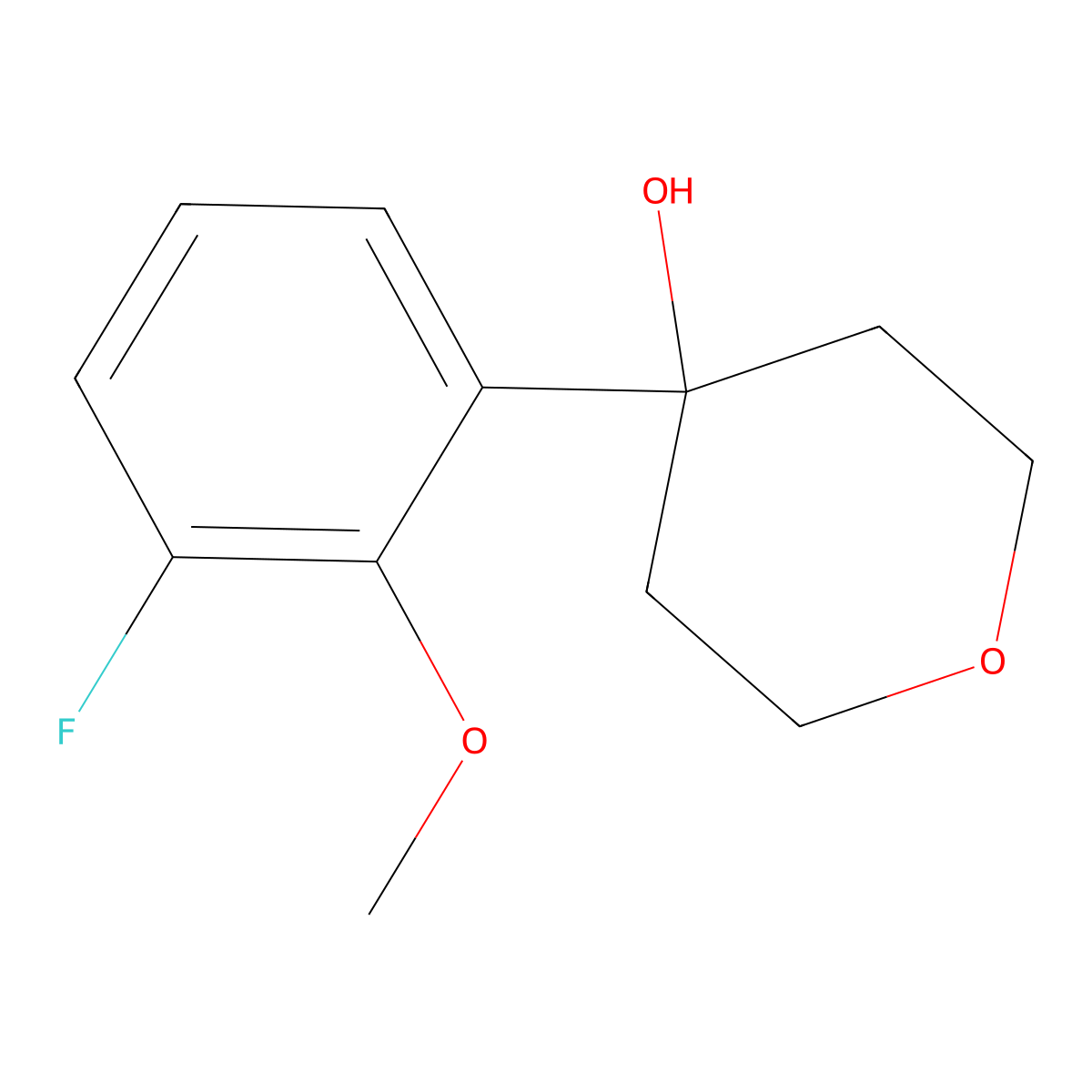 4-(3-fluoro-2-methoxyphenyl)tetrahydro-2H-pyran-4-ol molecular structure, CAS 2710413-26-4