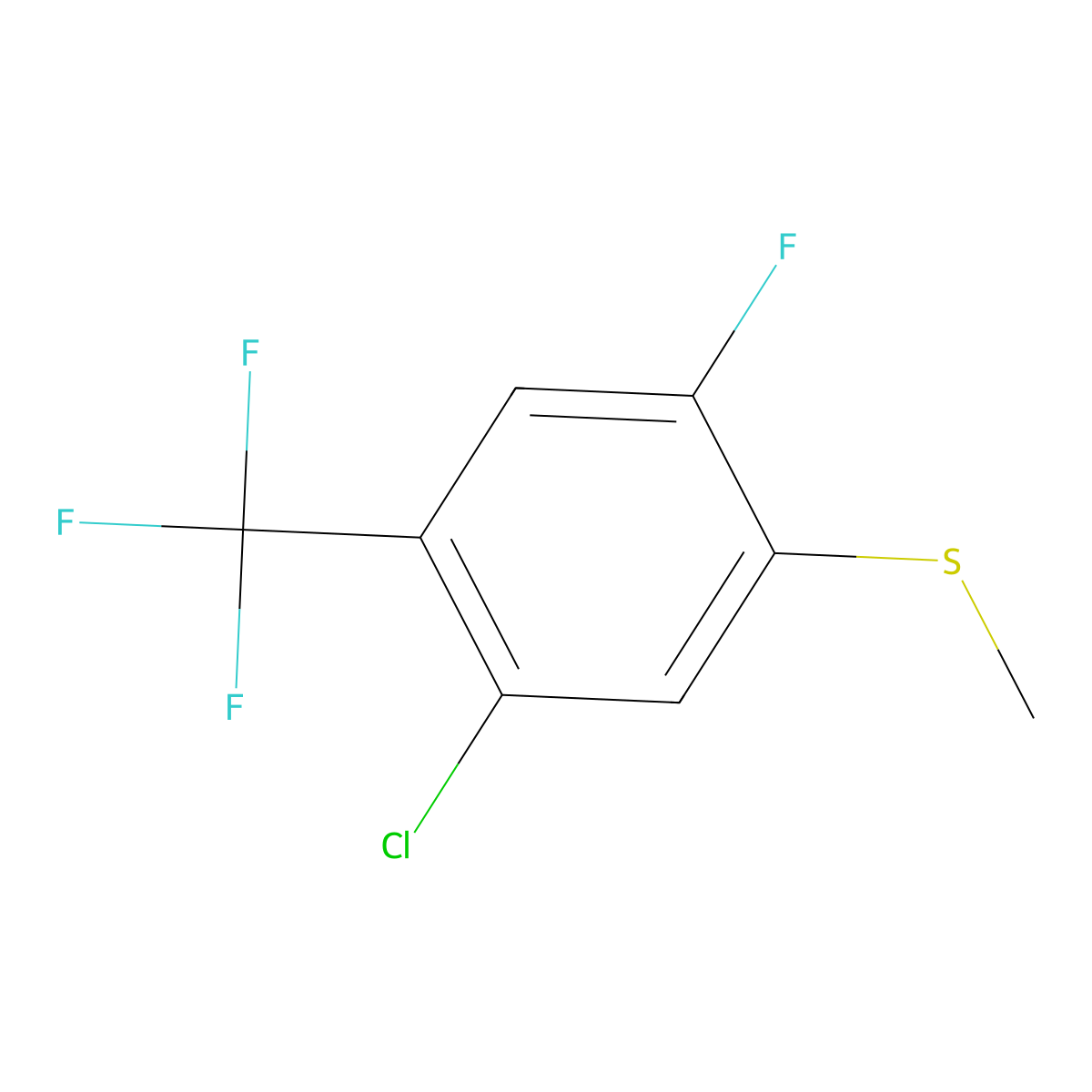 (5-cCloro-2-fluoro-4-(trifluoromethyl)phenyl)(methyl)sulfane molecular structure, CAS 2710427-91-9