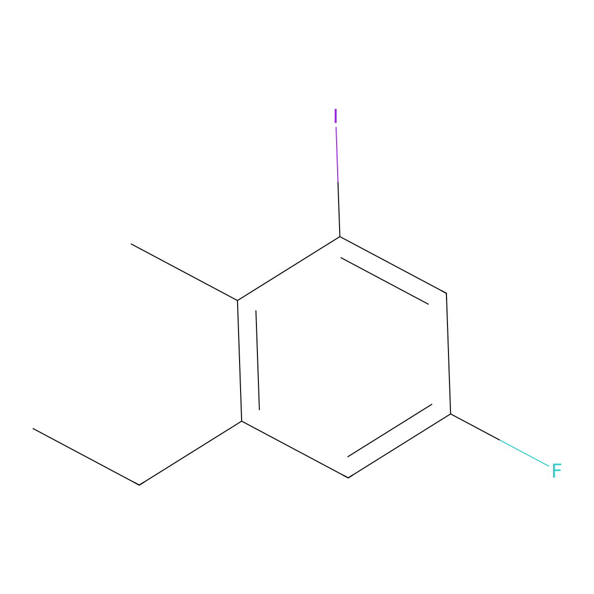 1-Ethyl-5-fluoro-3-iodo-2-methylbenzene molecular structure, CAS 2710428-02-5