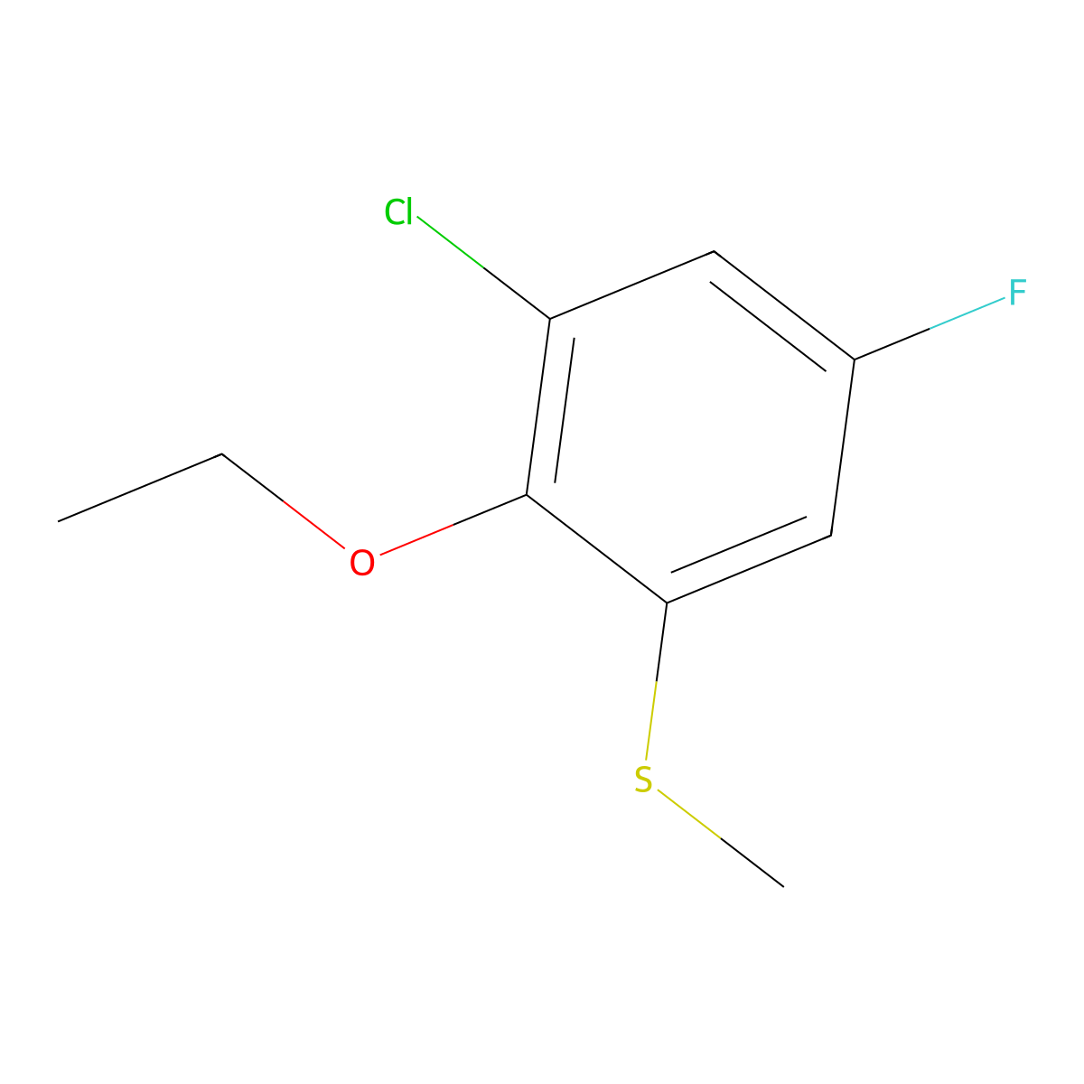 (3-Chloro-2-ethoxy-5-fluorophenyl)(methyl)sulfane molecular structure, CAS 2710433-52-4