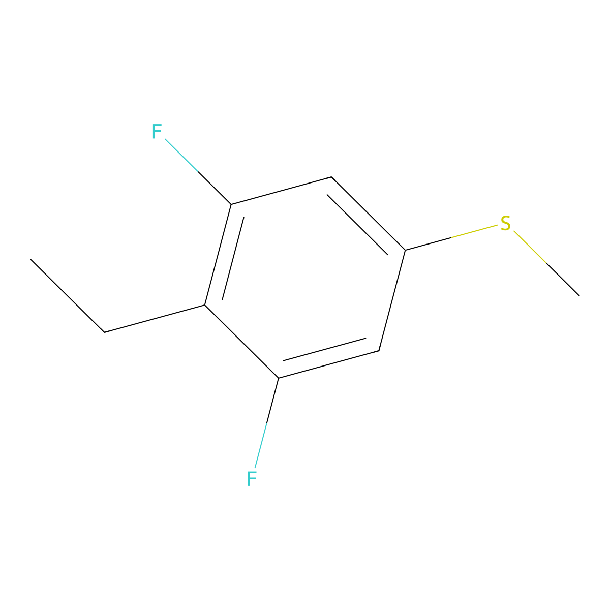 2-Ethyl-1,3-difluoro-5-(methylthio)benzene molecular structure, CAS 2710461-00-8