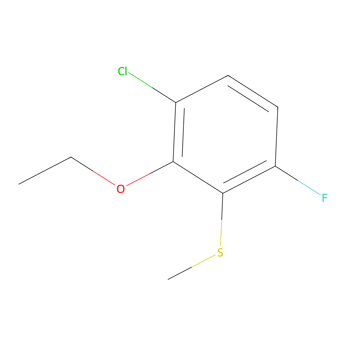 (3-Chloro-2-ethoxy-6-fluorophenyl)(methyl)sulfane molecular structure, CAS 2710478-64-9