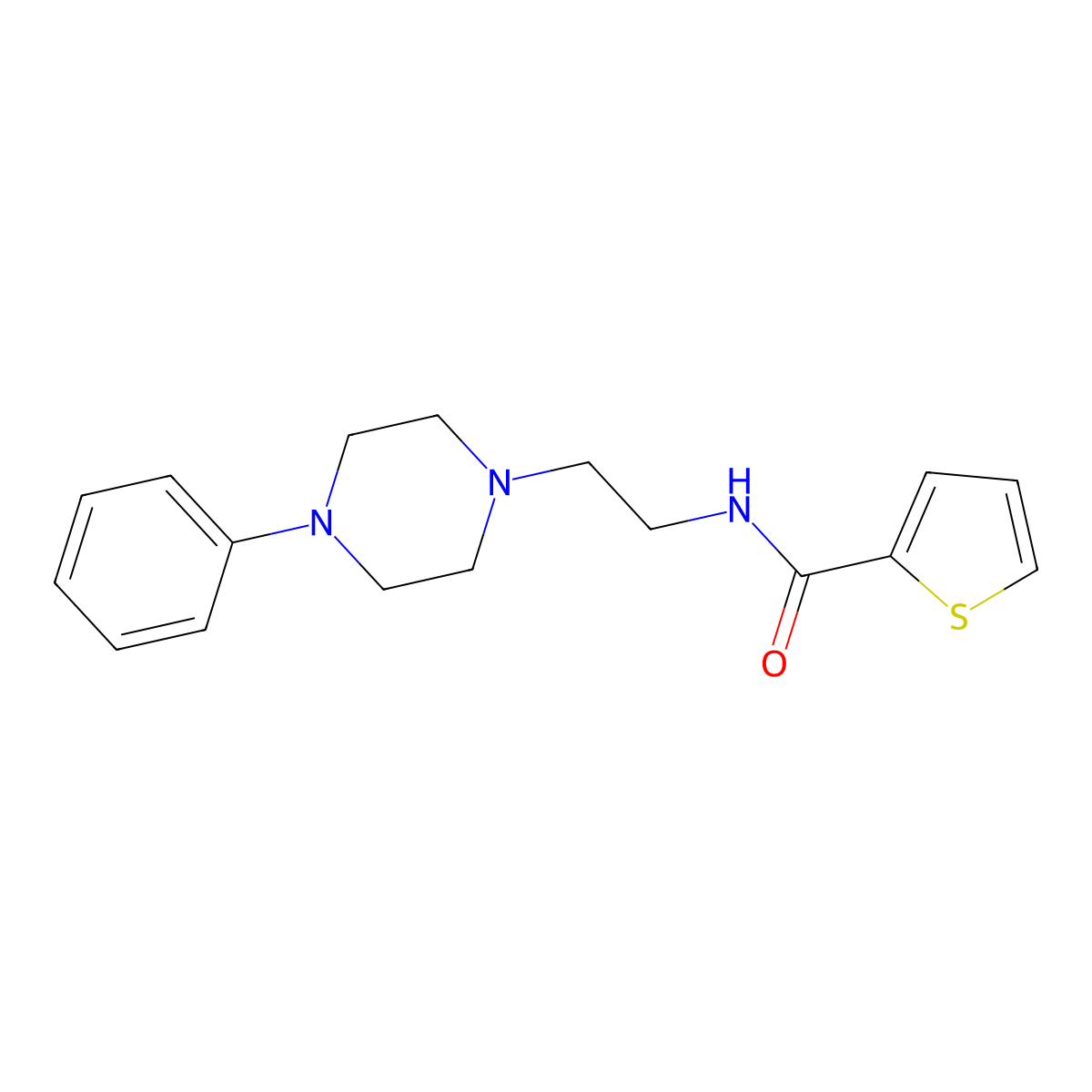 N-[2-(4-phenylpiperazin-1-yl)ethyl]thiophene-2-carboxamide molecular structure, CAS 27105-75-5