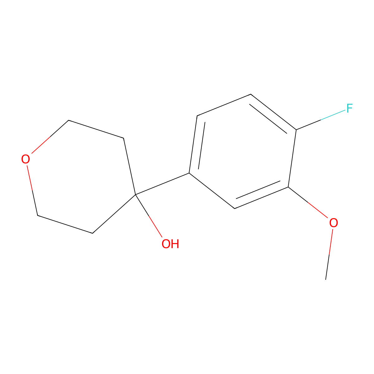 4-(4-fluoro-3-methoxyphenyl)tetrahydro-2H-pyran-4-ol molecular structure, CAS 2710508-79-3