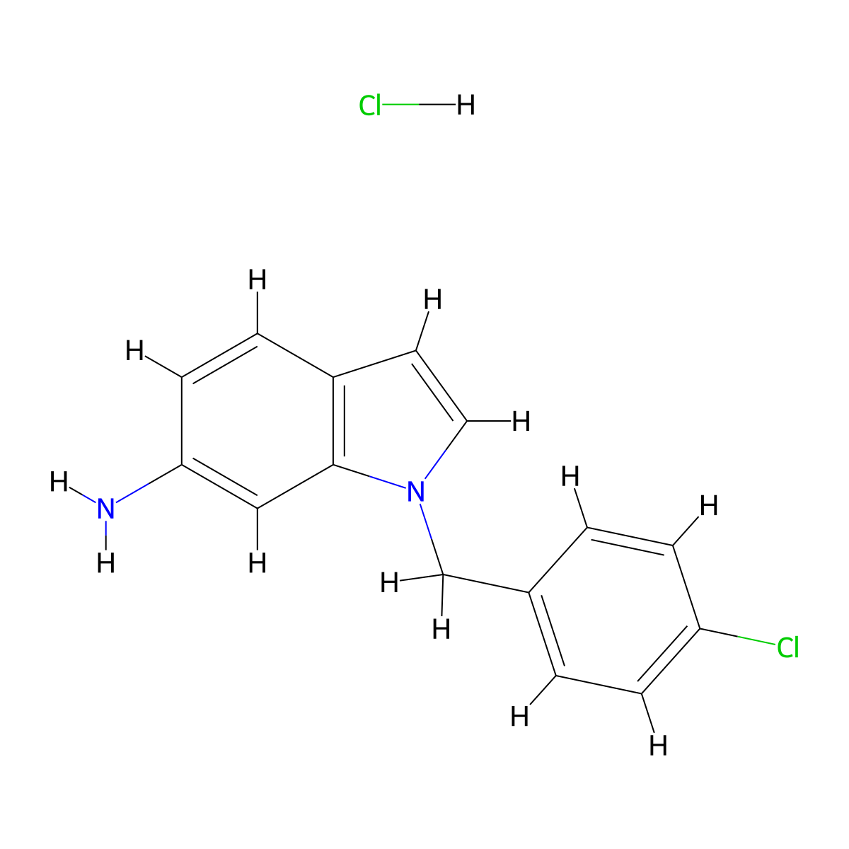 1-(4-Chlorobenzyl)-1H-indol-6-amine hydrochloride molecular structure, CAS 2710523-05-8