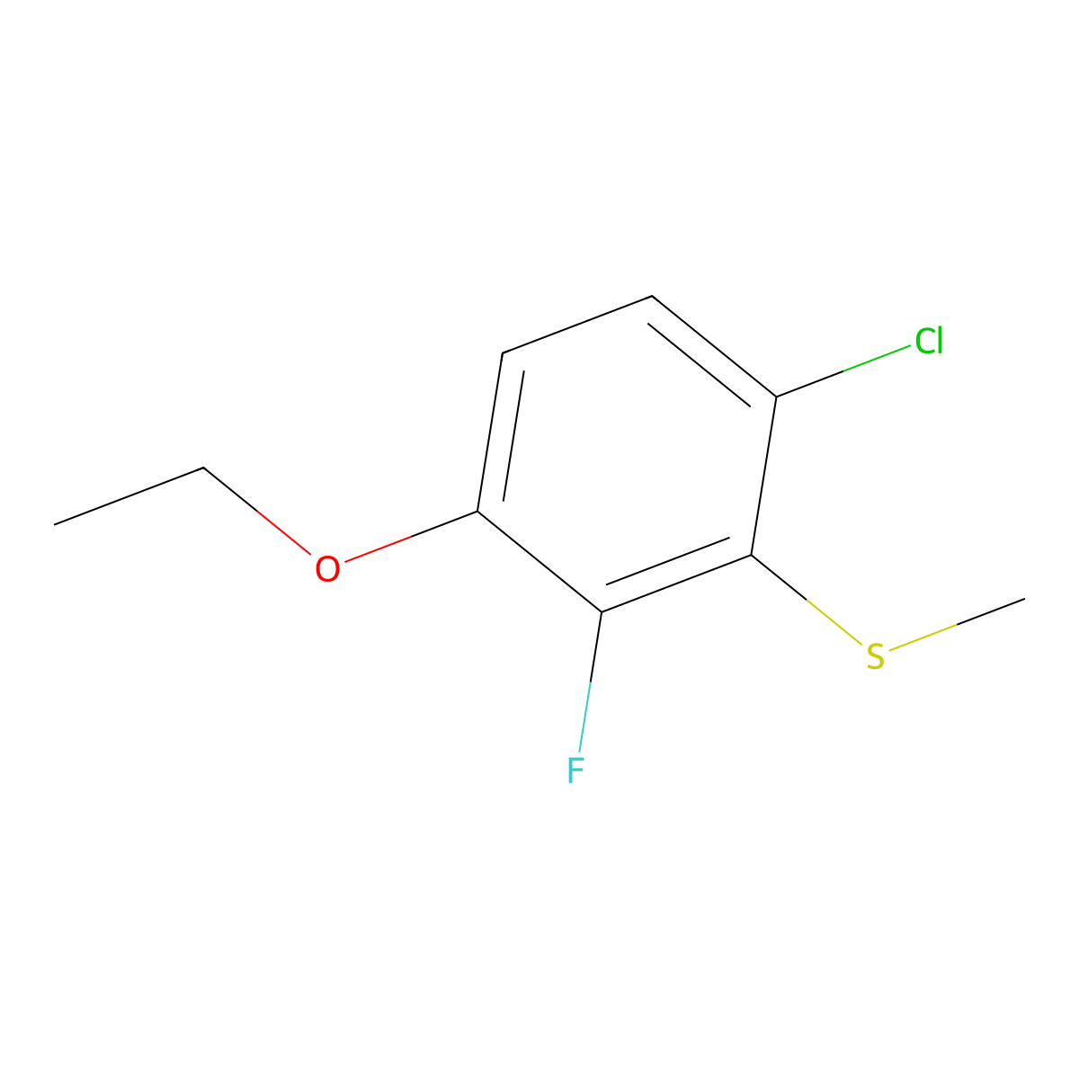 (6-Chloro-3-ethoxy-2-fluorophenyl)(methyl)sulfane molecular structure, CAS 2710526-49-9