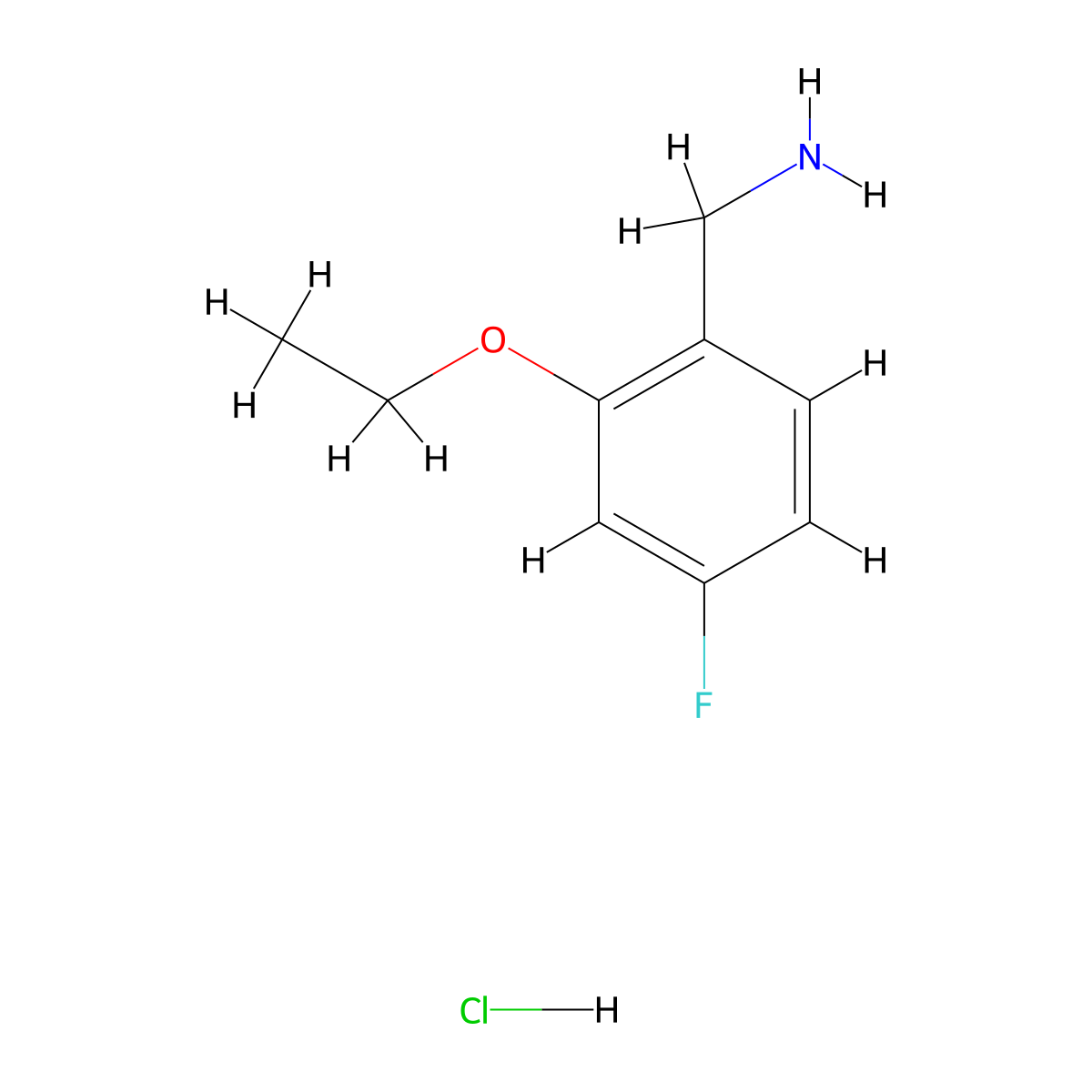 1-(2-Ethoxy-4-fluorophenyl)methanamine hydrochloride molecular structure, CAS 2710546-24-8