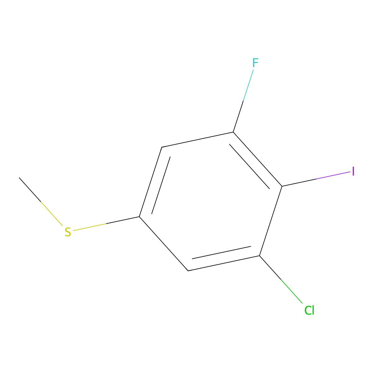 (3-Chloro-5-fluoro-4-iodophenyl)(methyl)sulfane molecular structure, CAS 2710558-83-9