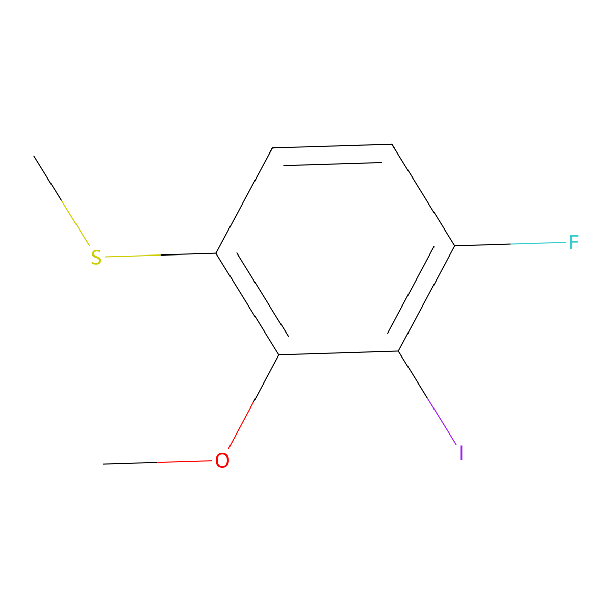 (4-Fluoro-3-iodo-2-methoxyphenyl)(methyl)sulfane molecular structure, CAS 2710595-98-3